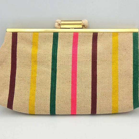 J Crew Striped Clutch Bag - Picture 2 of 4